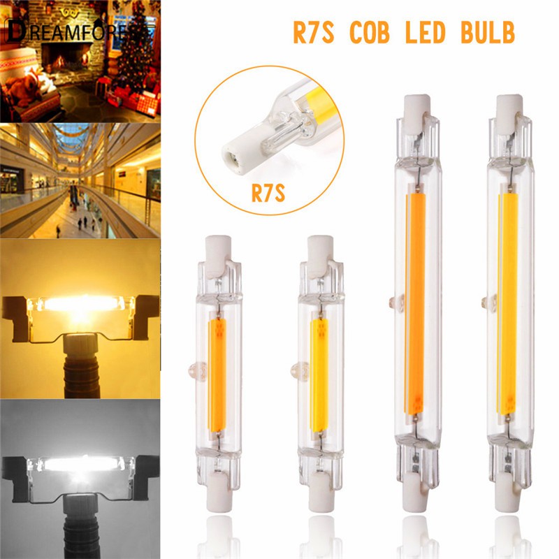 【ส่งฟรีเมื่อซื้อครบ 99บาท】DF Mini Dimmable R7S Led Glass Light Energy Saving COB LED Lamp Bulb Perfe