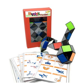 รูบิคงู Rubik Snake Twist 36 ท่อน แบบหลากสี ขนาดมาตราฐาน (3 cm/ชิ้น)พร้อมวิธีการเล่น Step by Step