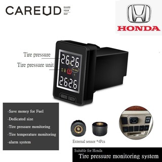 Careud U912 Tpms เครื่องวัดลมยาง TPMS TP03 honda แบบ ฝั่งคอนโซล Built-in รุ่น เซนเซอร์มินิภายนอก External mini sensor