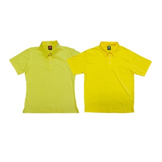 Polo Shirt Cotton 100% เสื้อโปโล เสื้อคอปก สีเหลือง ผู้หญิง ผู้ชาย