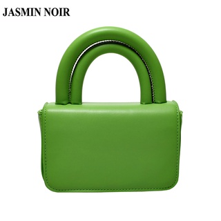 Jasmin Noir กระเป๋าถือ หนัง PU ทรงสี่เหลี่ยม ขนาดเล็ก เรียบง่าย สําหรับผู้หญิง