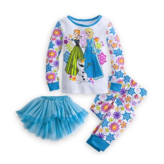 🇺🇸 ของแท้ Disney USA - [Size 6-10] H1112 Frozen Deluxe PJ PALS and Tutu Set for Girls