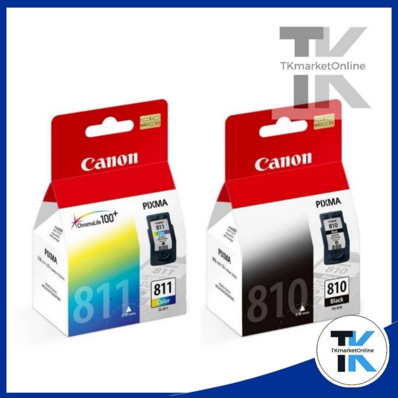 Canon ตลับหมึกอิงค์เจ็ท รุ่น PG-810 BK (สีดำ) / CL-811 CO (สี) ของแท้100%ใช้ได้กับปริ้นเตอร์ Canon P