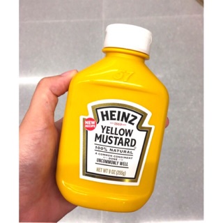 ซอสมัสตาร์ด ไฮนซ์ จากอเมริกา Yellow Mustard 100% Natural Heinz 255g ซอส Sauce dipping