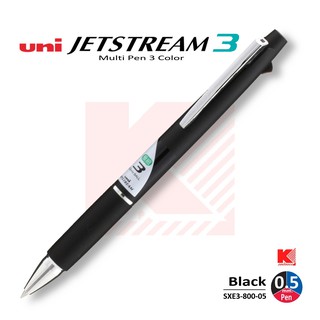 ปากกาลูกลื่น 3 สี Uni Jetstream 3 รุ่น SXE3-800-05 สีดำ