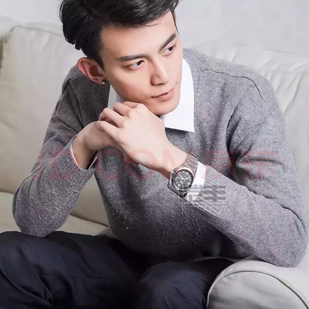 CASIO นาฬิกาผู้ชายสายสแตนเลสหน้าปัดสีดำรุ่น EF-129D-7A/1A-100% รับประกันของแท้ 1 ปี