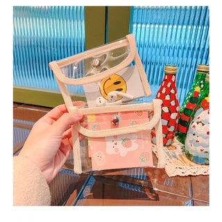 Card HolderTransparan Glitter Girls Portable Card Wallet กระเป๋าสตางค์ กระเป๋าใส่เหรียญ สีใส สําหรับเด็กผู้หญิง