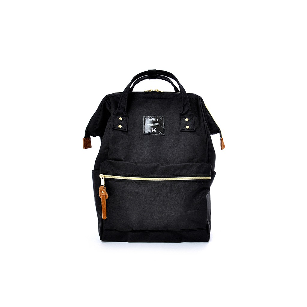 กระเป๋าเป้ Anello  รุ่น  Regular Canvas Square Backpack สีดำ