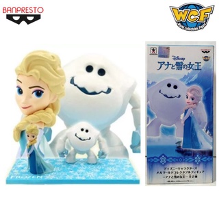 โมเดล ของแท้ WCF Disney Frozen Mega figure - Elsa &amp; Marshmallow Ver. A สีเข้ม