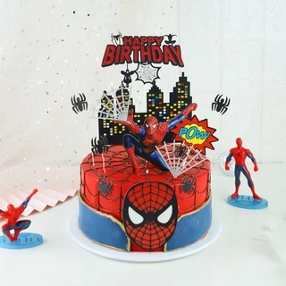ของเล่น Spider Man ใหม่ ตุ๊กตาซูเปอร์ฮีโร่ ตกแต่งเค้ก Spider Man ของขวัญวันเกิด