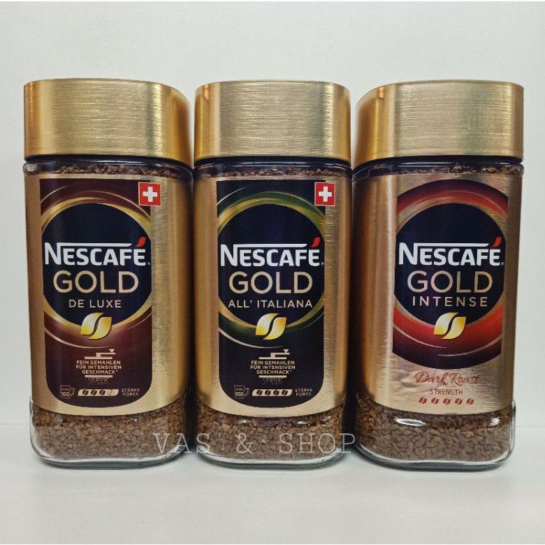NESCAFE​ GOLD​ 200g.​ ALL ITALIANA,DE LUXE เนสกาแฟโกลด์  (กาแฟสำเร็จรูปชนิดฟรีซดราย) #ของแท้ 100%