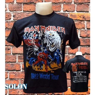 เสื้อวง IRON MAIDEN วงร็อค ไม่มีตะเข็บข้าง คอฟิต ป้ายUSA เสื้อวินเทจ เสื้อทัวร์ วงดนตรีร็อคต่างประเทศ