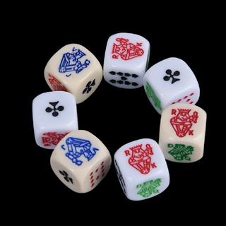 [FREG] 10pcs Acrylic Carving Dice 16mm Round Corner High-end Poker Dice For Game FDH