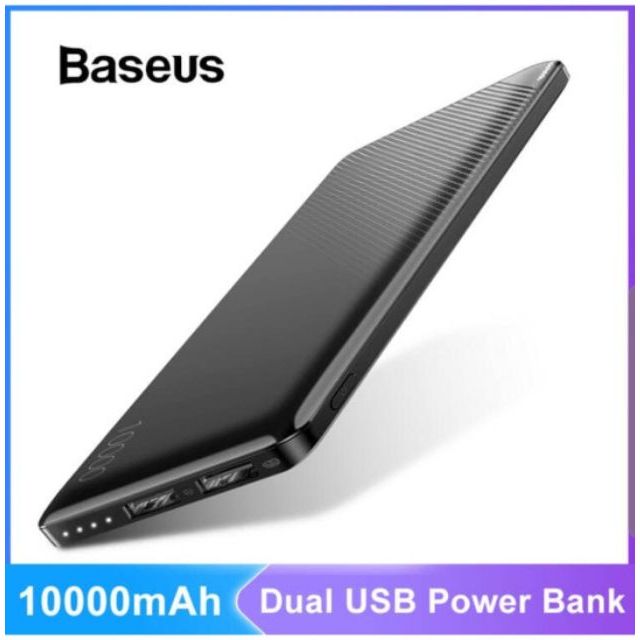 [แท้] Baseus แบตสำรอง ความจุ 10000mAh Mini Power Bank - Black PowerBank