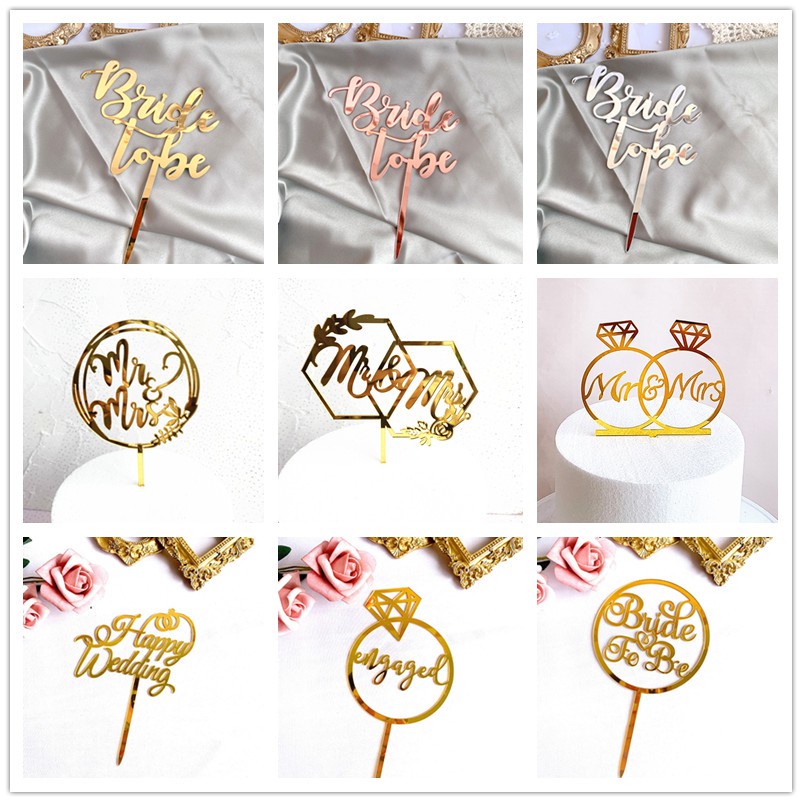 Topper Mr Mrs Bride To Be Ins สําหรับตกแต่งเค้กงานแต่งงาน