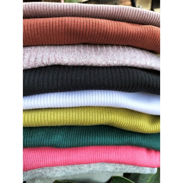 RIB T-SHIRT/PLAIN LONG-SLEEVED T-SHIRT/เสื้อยืด H&M