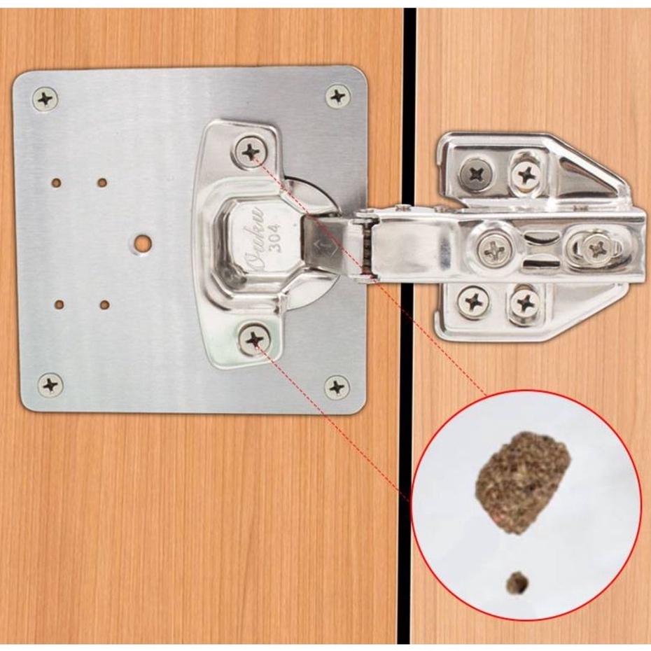 แผ่นซ่อมบาน แผ่นสแตนเลส ซ่อมบาน บานตู้ บานประตู จำนวน 4 แผ่น 4 Pcs Repair Panel For Cabinet Door Hinge