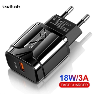 Twitch 18W อะแดปเตอร์ชาร์จอย่างรวดเร็ว 3 . 0 Usb Charger Eu Us 5v 3a