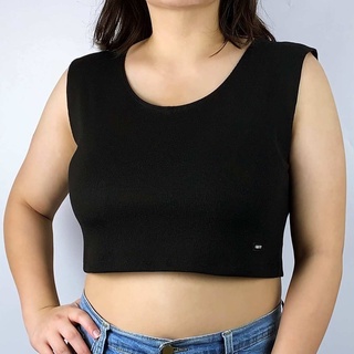 ผ้าร่อง ½ กล้ามหลังเต็ม XXL ครอปแขนกุด สาวอวบ อก 36-60” เสื้อครอปแขนกุด แขนกุด แขนกุดครอป