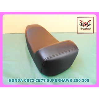 HONDA CB72 CB77 SUPERHAWK 250 305 "BLACK" COMPLETE SEAT BACKREST TYPE // เบาะ เบาะรถมอเตอร์ไซค์ สีดำ มีที่พิง ผ้าเรียบ