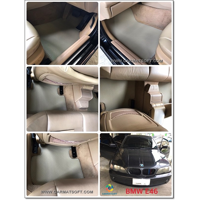 พรมปูพื้นรถยนต์BMW SERIES E46 E36 ลายกระดุมPVC 5ชิ้น