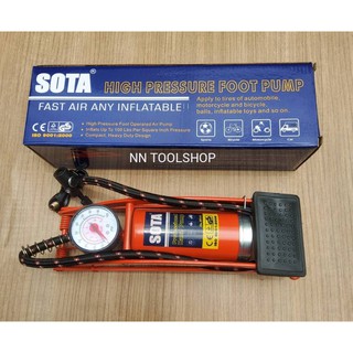 SOTA สูบลมแบบเท้าเหยียบ ท่อเดี่ยว High pressure Foot Pump สินค้าพร้อมส่ง