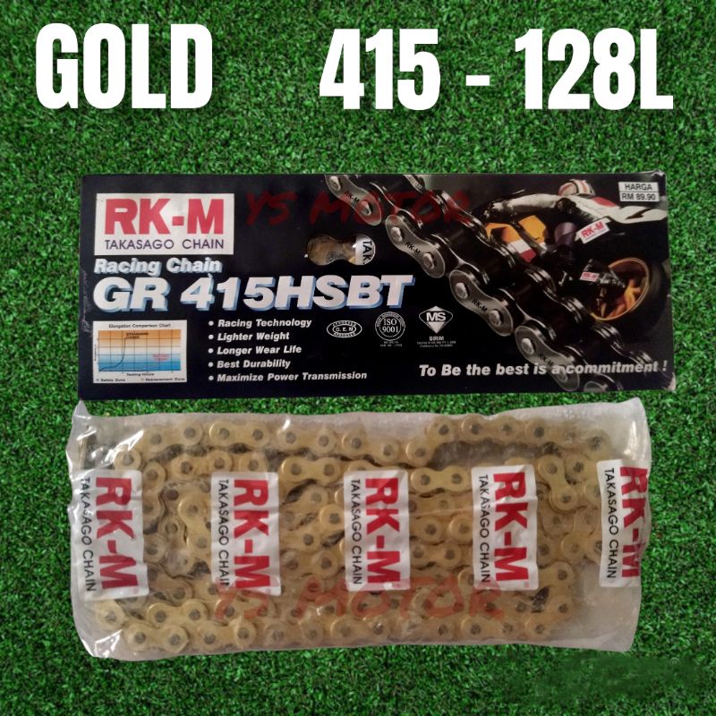 RKM SPROCKET CHAIN RACING 415-128 WRNA GOLD