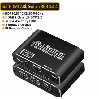 4K HDMI 2.0รองรับ RGB 4:4:4 HDR HDMI Switch 4K 60Hz HDMI 2.0รีโมทคอนโทรล IR UHD 4พอร์ต HDMI Switch Switcher