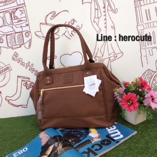 Anello PU Leather boston bag ส่งฟรีEMS