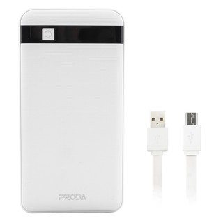 Getzhop Proda Power Bank แบตสำรอง ชาร์จได้ 2 Port ขนาด 12000mAh รุ่น PPP-9 (White)