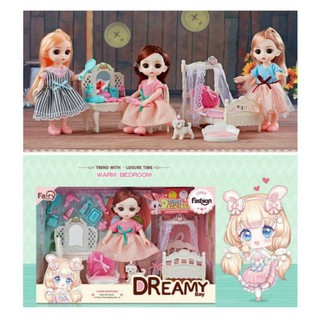 ตุ๊กตา บาโบลี่ พร้อมเฟอร์นิเจอร์ ห้องยอย ห้องครัว dreamy doll and furnitures barboliy