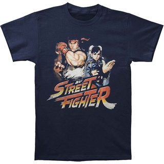 ผ้าฝ้ายคอกลมเสื้อยืด ลาย Street Fighter Ryu &amp; Chun Li ทรงสลิมฟิต สําหรับผู้ชาย และผู้หญิงfrom S-4XL