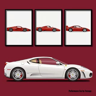 [ภาพวาดแขวนรถ] โปสเตอร์ภาพวาด Ferrari Rafa F40 50 4S สไตล์มินิมอล สําหรับแขวนตกแต่งรถยนต์
