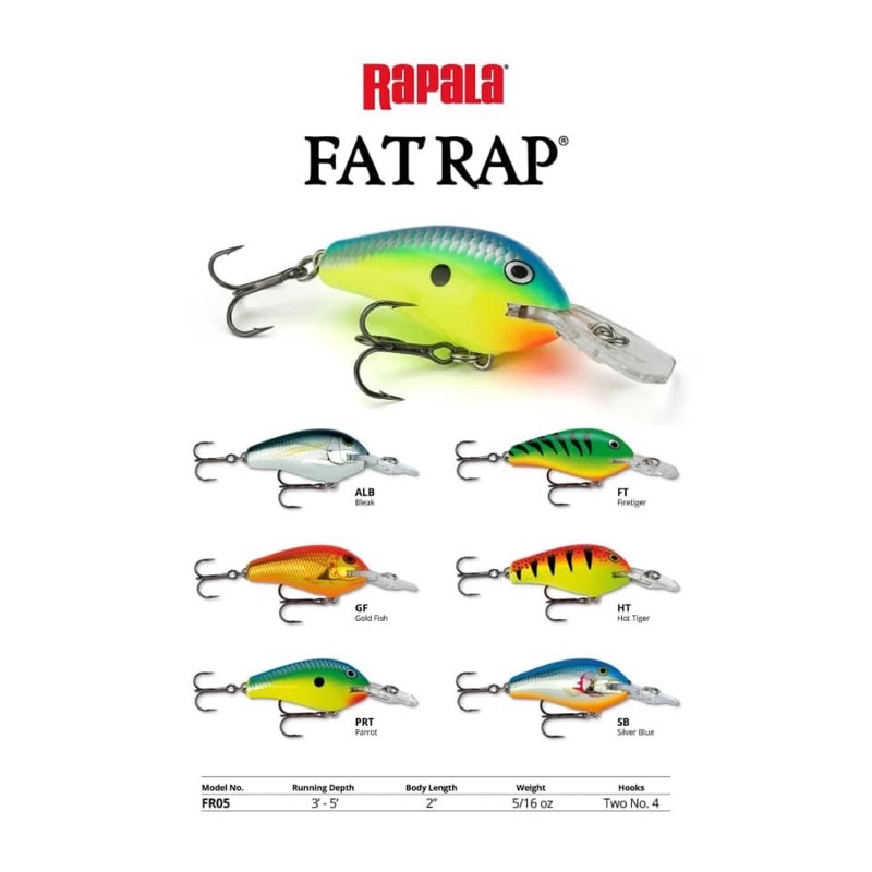 เหยื่อตกปลา Rapala Fat Rap Deep Runner FR-05