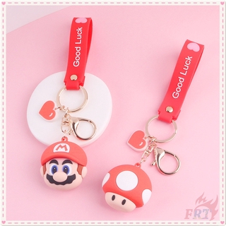 ✪ Super Mario Bros.- พวงกุญแจ Mario &amp; Toad ✪ 1 ชิ้น Nintendo Games ซิลิโคน KeyRing จี้กระเป๋าอุปกรณ์เสริมของขวัญ