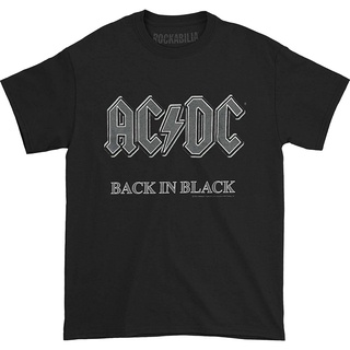 เสื้อยืดวินเทจ100%cotton เสื้อ ยืด ผ้า มัด ย้อม AC/DC - Back In Black Logo T-Shirt Size XXXL men เสื้อ ยืด ผู้ชาย คอกลม