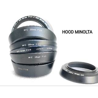 Hood เหล็ก ยี่ห้อ  Minolta MD 24mm 28mm 35mm 50mm  Lens Shade Hood OEM Genuine ขนาดเกลียว49มม. 55มม