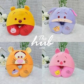 หมอนรองคอมีฮู้ด Pooh and Friend tsumtsum