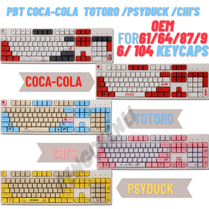 131keys ปุ่มกดแป้นพิมพ์แบบกลไก OEM Dye Sublimation PBT Key คีย์บอร์ดธีม ...