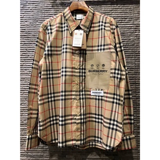 BURBERRY LONDON ENGLAND PATCH VINTAGE CHECK LONG SLEEVE SHIRT เสื้อเชิ้ตคอปกแขนยาว แบรนด์เบอเบอรี่ ลายสก็อต