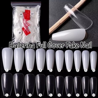 🇹🇭เล็บบัลเลย์ บัลเลย์ยาวกลาง เล็บปลอม เล็บพีวีซี Ballerina Full Cover Fake Nail