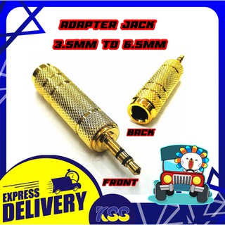 Converter Adapter Jack 3.5mm M to 6.5mm F Gold Premium หัวแปลงไมโครโฟนใหญ่เป็นแจ็คหูฟัง