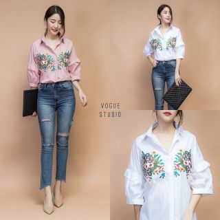 New!! Embroidered Florals Shirt :