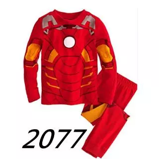 ชุดนอนผ้าฝ้ายนุ่ม ลายการ์ตูนฮีโร่ Ironman สําหรับเด็กผู้ชาย 2Y-7Y 1 ชุด