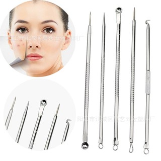 5 Pcs Nobby Pimple Blemish Comedone Acne Extractor Remover Tool Needles Set