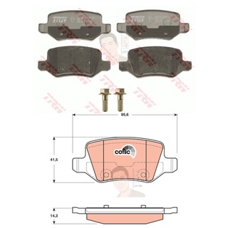 GDB1481 ผ้าเบรค-หลัง(TRW) (เนื้อผ้า COTEC) BENZ A-CLASS A170,200 /B180 CDI