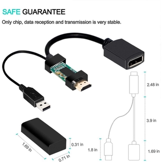 ( Yxa ) Hdmi To Dp Active Usb อะแดปเตอร์แปลงพาวเวอร์ซัพพลาย 4k Usb Male To Dp Display Port