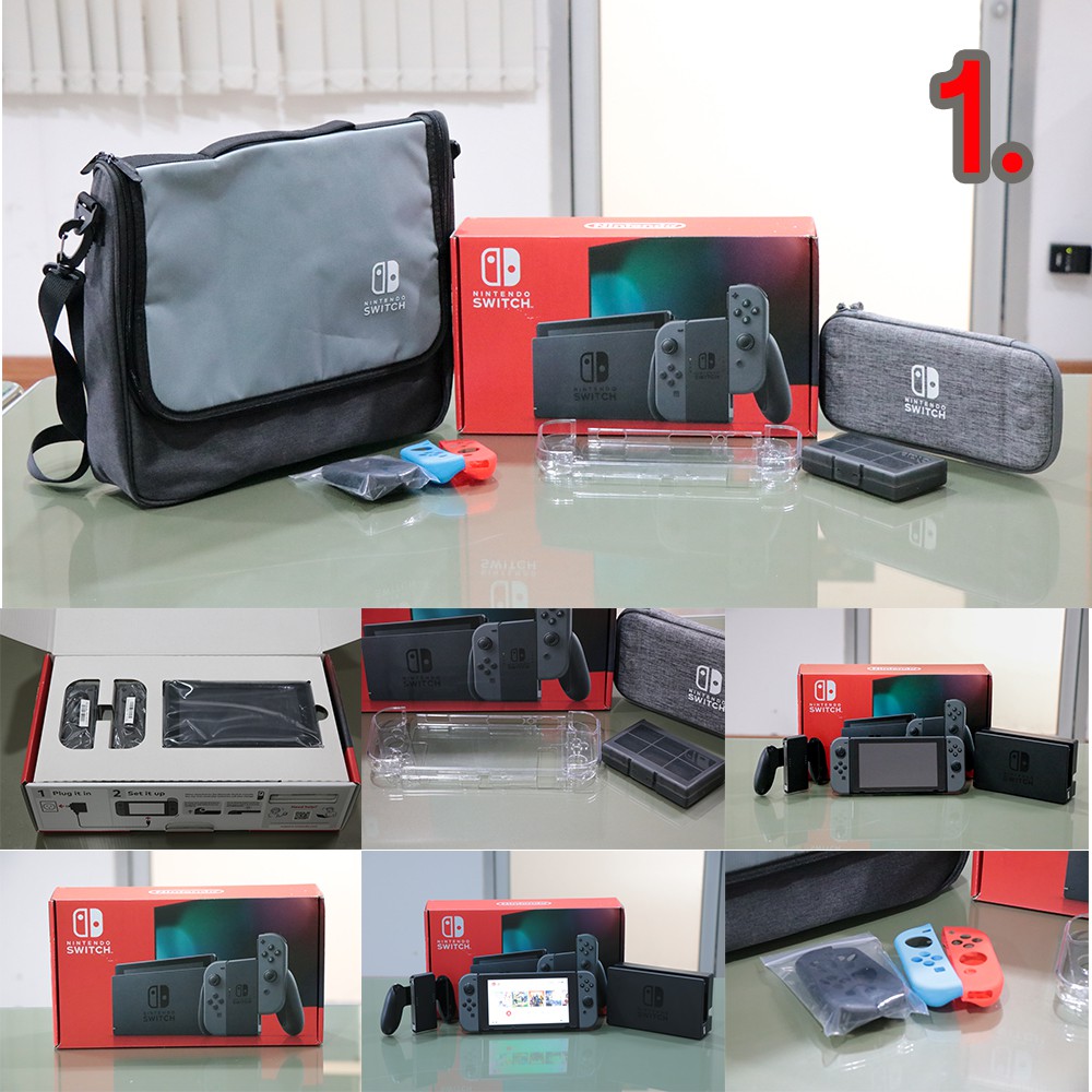 Nintendo Switch gray มือสอง กล่องแดง สภาพใหม่มาก 98% ใช้งานปกติ100% ติดฟิล์มกระจกแล้ว สินค้าพร้อมส่ง