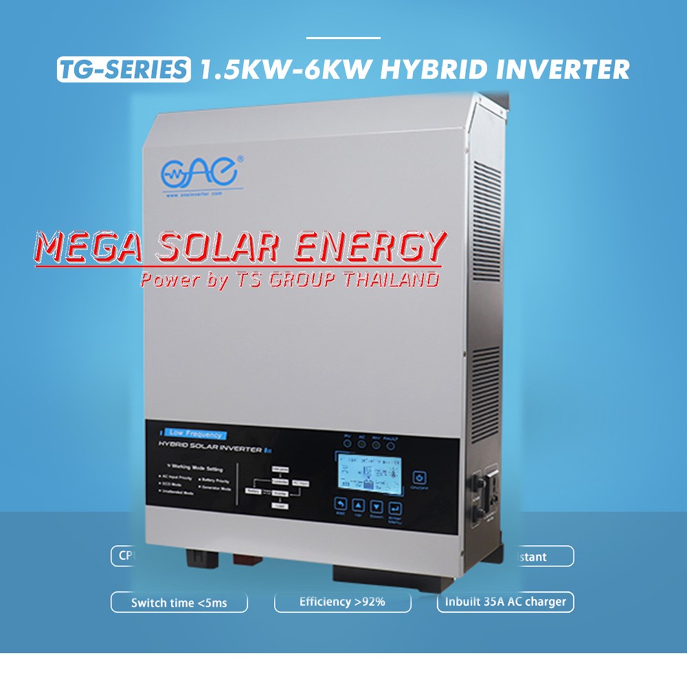 Hybrid Inverter รุ่น TG-Series ระบบ Hybrid ยี่ห้อ ONE ขนาด 1.5 - 6 Kw แบต24/48V ระบบ หม้อแปลง เทอร์ล