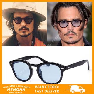 【HENGHA】【พร้อมสต็อก】Johnny Depp Style INS แฟชั่นลูกอมสีแว่นกันแดดวงรีเล็กผู้หญิง / ผู้ชาย